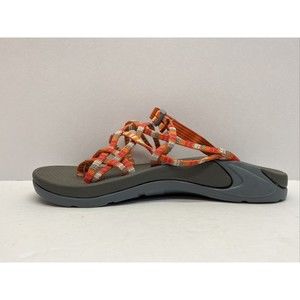 Chaco ZX2 Women's Orange Fabric Slip on Thong Slide Mule Sandal Size US 6